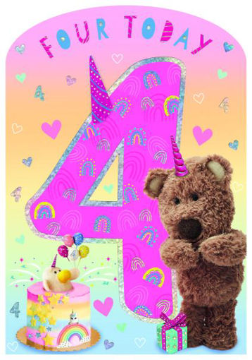 Picture of FOUR TODAY BIRTHDAY CARD - PINK